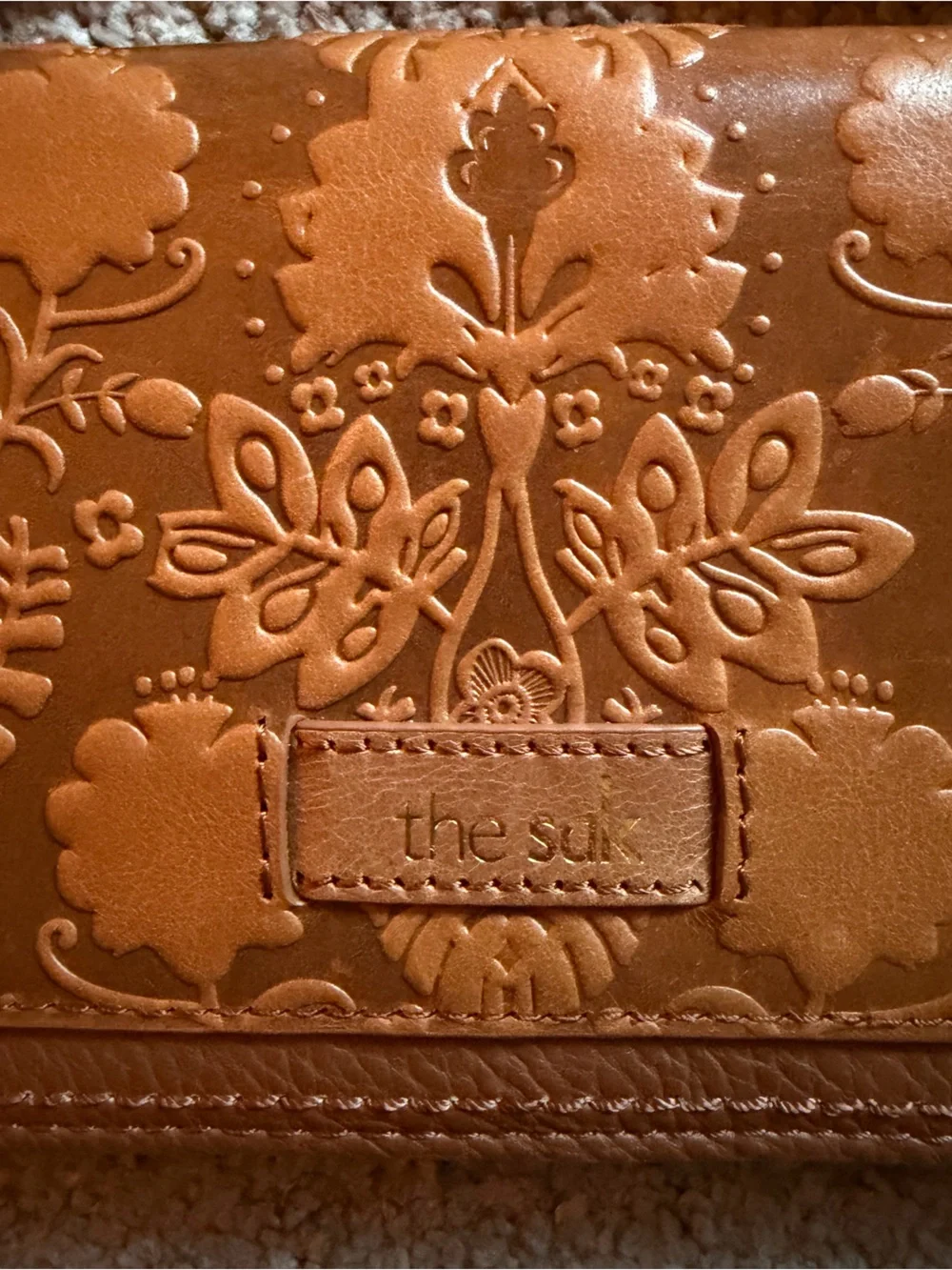 The Sak Floral Embossed Wristlet/Crossbody Wallet - Tobacco